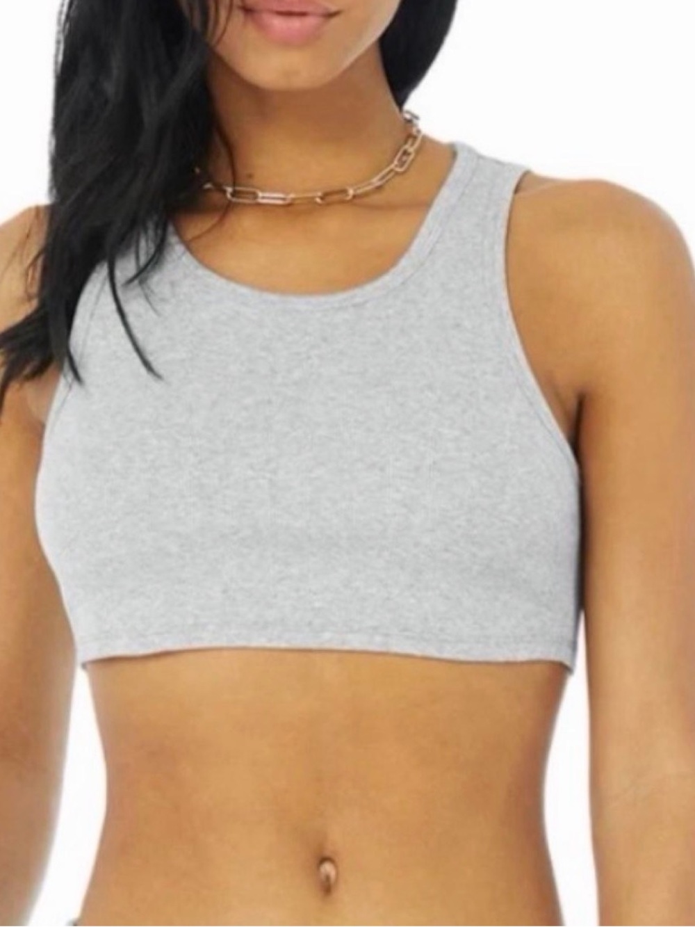 NWT ALO Yoga Grey Ribbed Crop Top-s